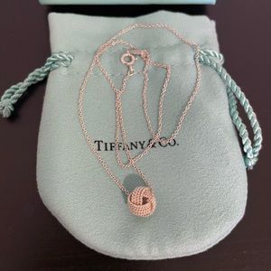Tiffany Twist Knot Pendant, sterling silver, 16inch, with box and pouch